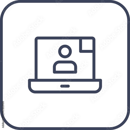 Video Call Line Round Corner Vector Icon Design