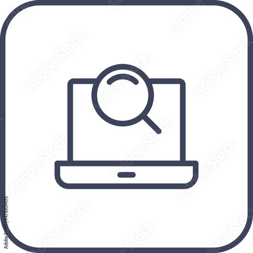 Serach Line Round Corner Vector Icon Design