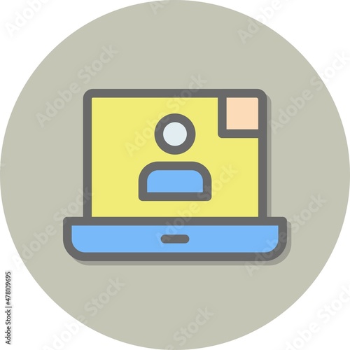 Video Call Line Filled Circle Vector Icon Design