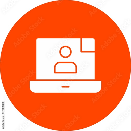 Video Call Glyph Circle Vector Icon Design