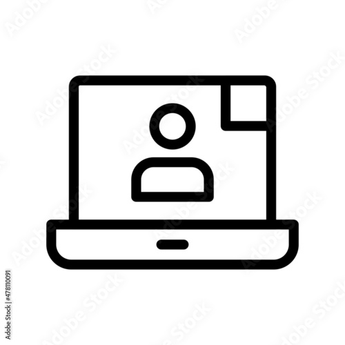 Video Call Line Vector Icon Design