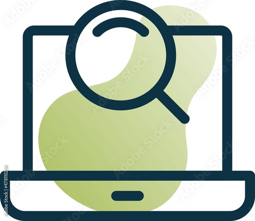 Serach Line Bubble Gradient Vector Icon Design