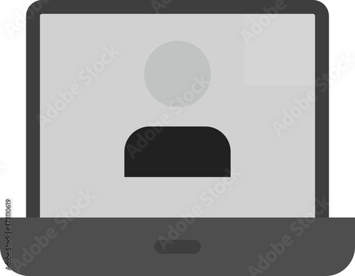 Video Call Flat Grey Scale Vector Icon Design