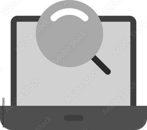Serach Flat Grey Scale Vector Icon Design