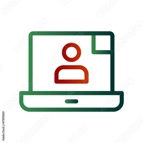 Video Call Line Gradient Vector Icon Design
