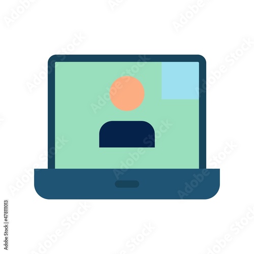 Video Call Flat Vector Icon Design