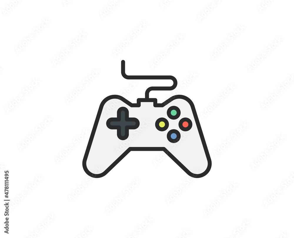 Line Gamepad icon isolated on white background. Outline symbol for website design, mobile application, ui. Electronics pictogram. Vector illustration, editorial stroсk. Line Gamepad icon isolated on white background. Outline symbol for website design, mobile application, ui. Electronics pictogram. Vector illustration, editorial stroсk.