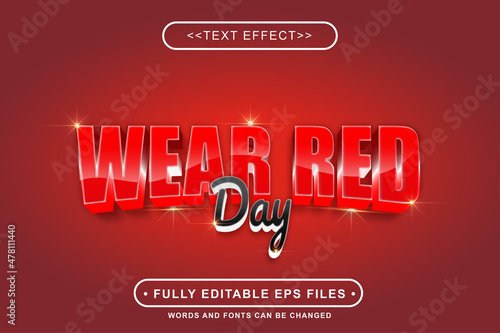 editable american holiday of wear red day text effect.Effective for promotional banner.logo text.typhography logo
