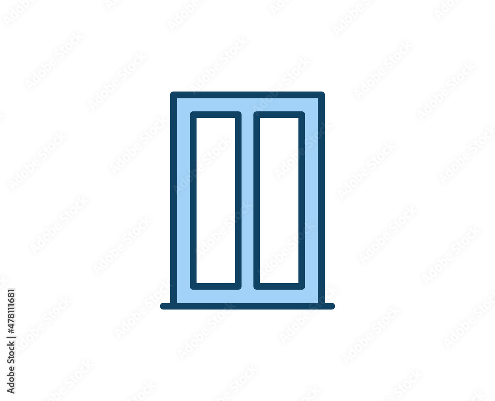 Window flat icon. Single high quality outline symbol for web design or mobile app. House thin line signs for design logo, visit card, etc. Outline pictogram EPS10 Window flat icon. Single high quality outline symbol for web design or mobile app. House thin line signs for design logo, visit card, etc. Outline pictogram EPS10