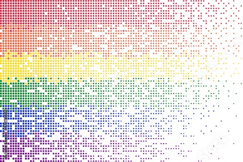 Lgbtq background. Lgbt flag, rainbow colorful pixelated banner. Modern bright square collecting poster. Equality, humanity and unity recent vector concept