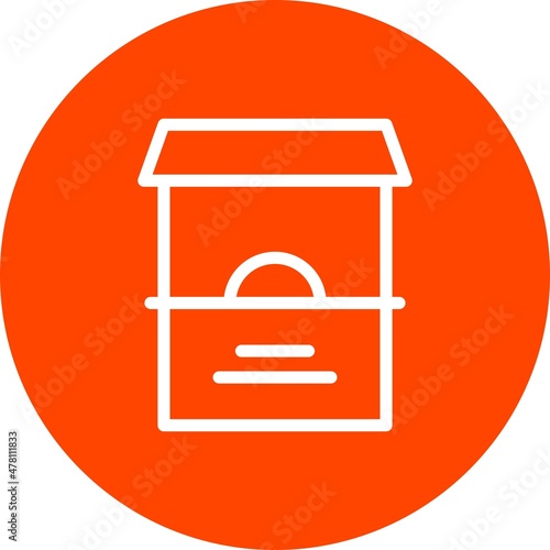Ticket Office Line Circle Icon Design