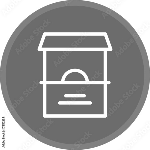 Ticket Office Line Circle Grey Icon Design