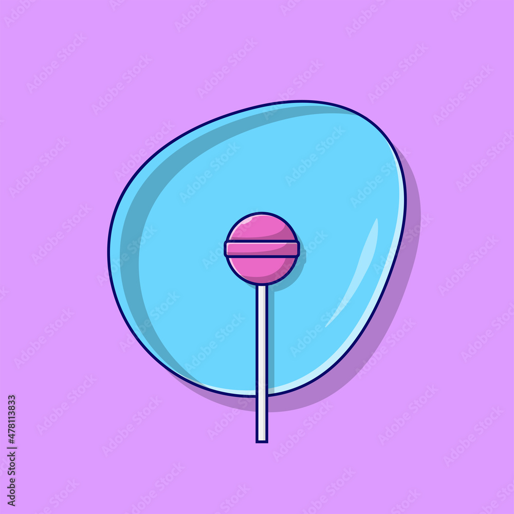 Lollipop on Plate Vector Illustration. Sweet. Strawberry Candy. Flat Cartoon Style Suitable for Web Landing Page, Banner, Flyer, Sticker, Card, Background Lollipop on Plate Vector Illustration. Sweet. Strawberry Candy. Flat Cartoon Style Suitable for Web Landing Page, Banner, Flyer, Sticker, Card, Background