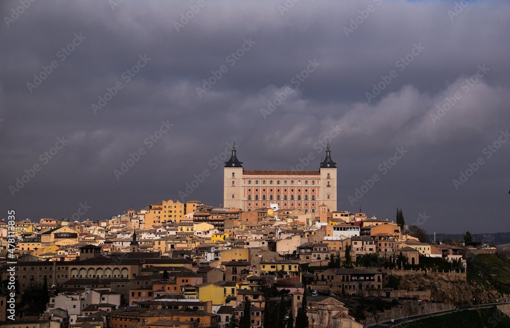 Clouds threaten the Alcazar of Toledo