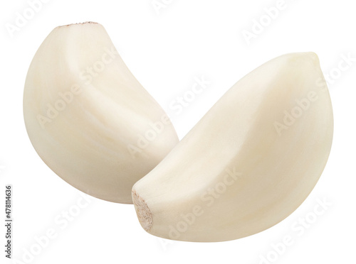 Garlic cloves, isolated on white background