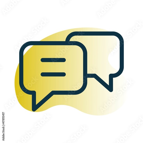 Conversation Line Bubble Gradient Vector Icon Design