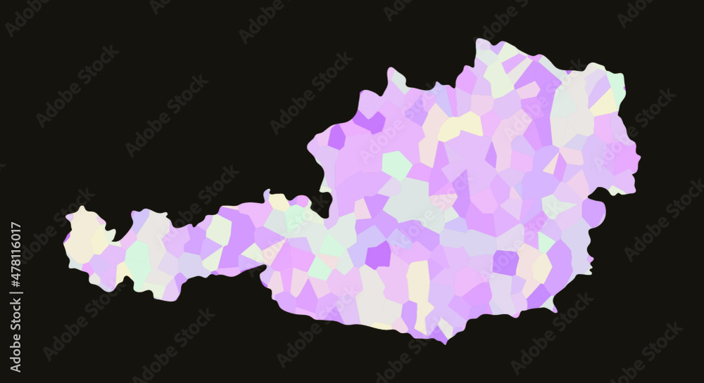 Austria colorful vector map silhouette
