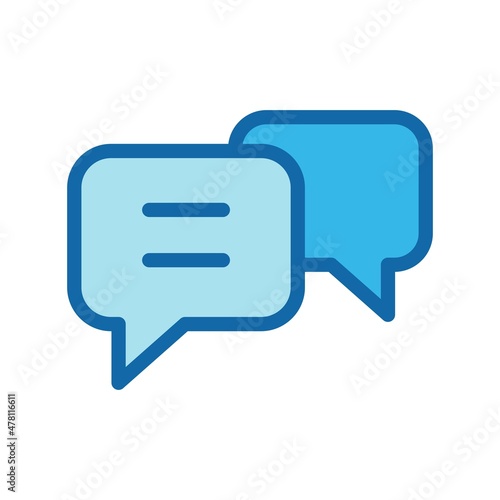 Conversation Line Filled Blue Vector Icon Design