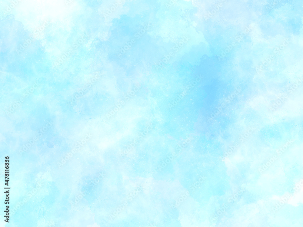 水彩 水彩画 紙 テクスチャ 画用紙 背景 背景素材 質感 抽象的 グラデーション 壁紙 水色 青 Stock Illustration Adobe Stock