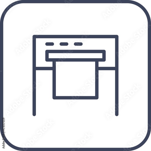 Plotter Line Round Corner Vector Icon Design