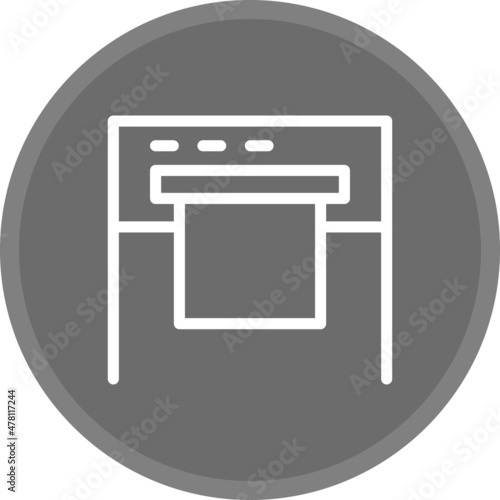 Plotter Line Circle Grey Vector Icon Design