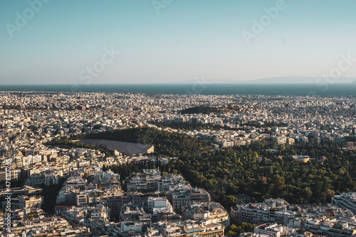 View from Lycabettus Hill over the city of Athens, Greece