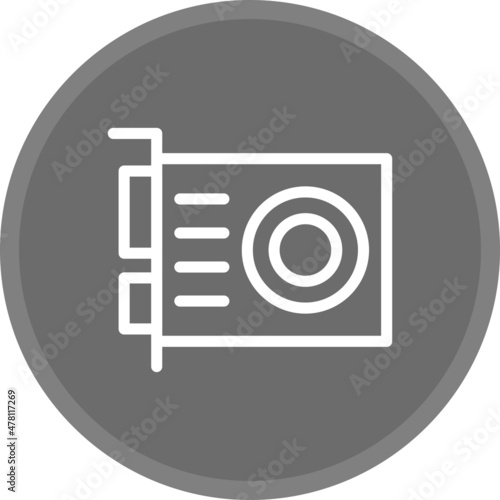 Grafic Card Line Circle Grey Vector Icon Design