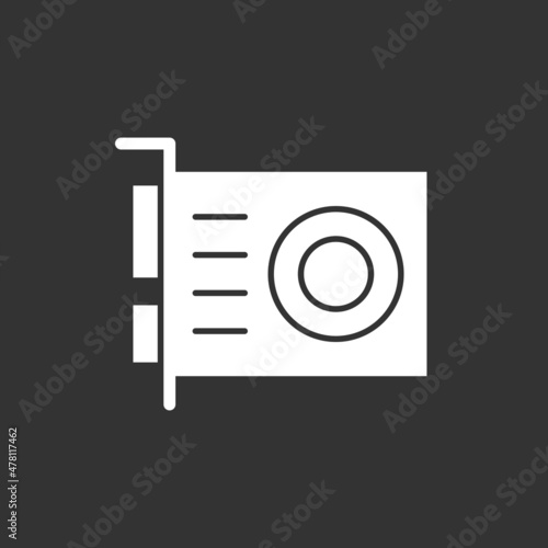 Grafic Card Glyph Inverted Vector Icon Design
