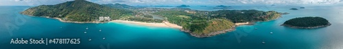 Aerial view of Nai Harn beach in Phuket, Thailand