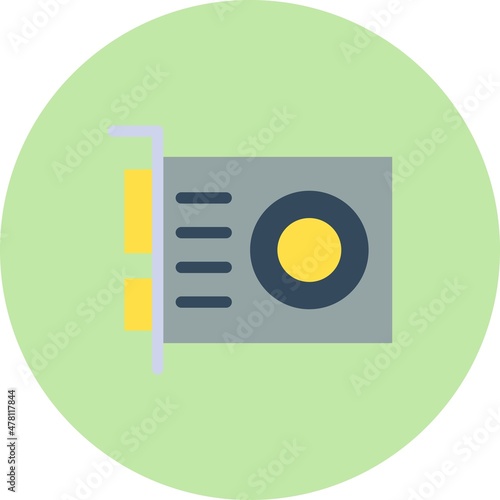 Grafic Card Flat Circle Vector Icon Design