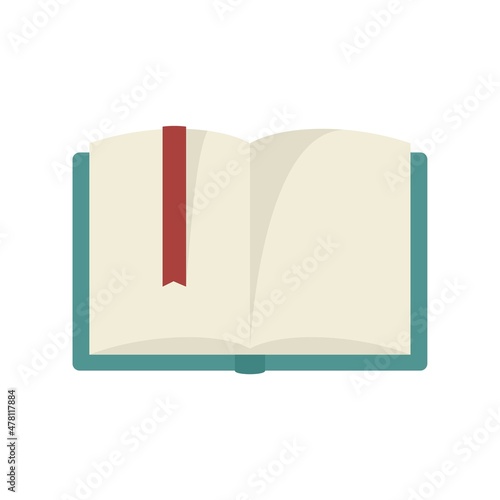 Open library literature book icon flat isolated vector