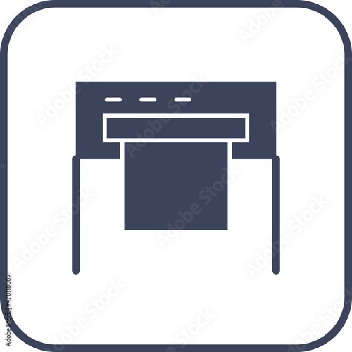 Plotter Glyph Round Corner Vector Icon Design