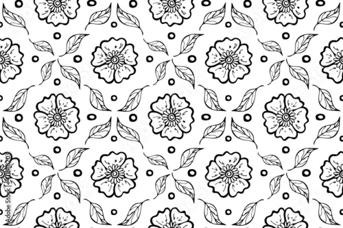 Canvastavla Abstract floral seamless pattern