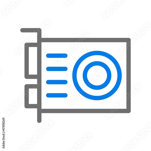 Grafic Card Line Blue Vector Icon Design