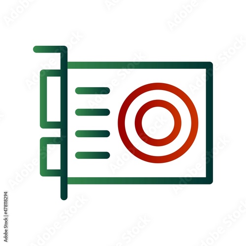 Grafic Card Line Gradient Vector Icon Design