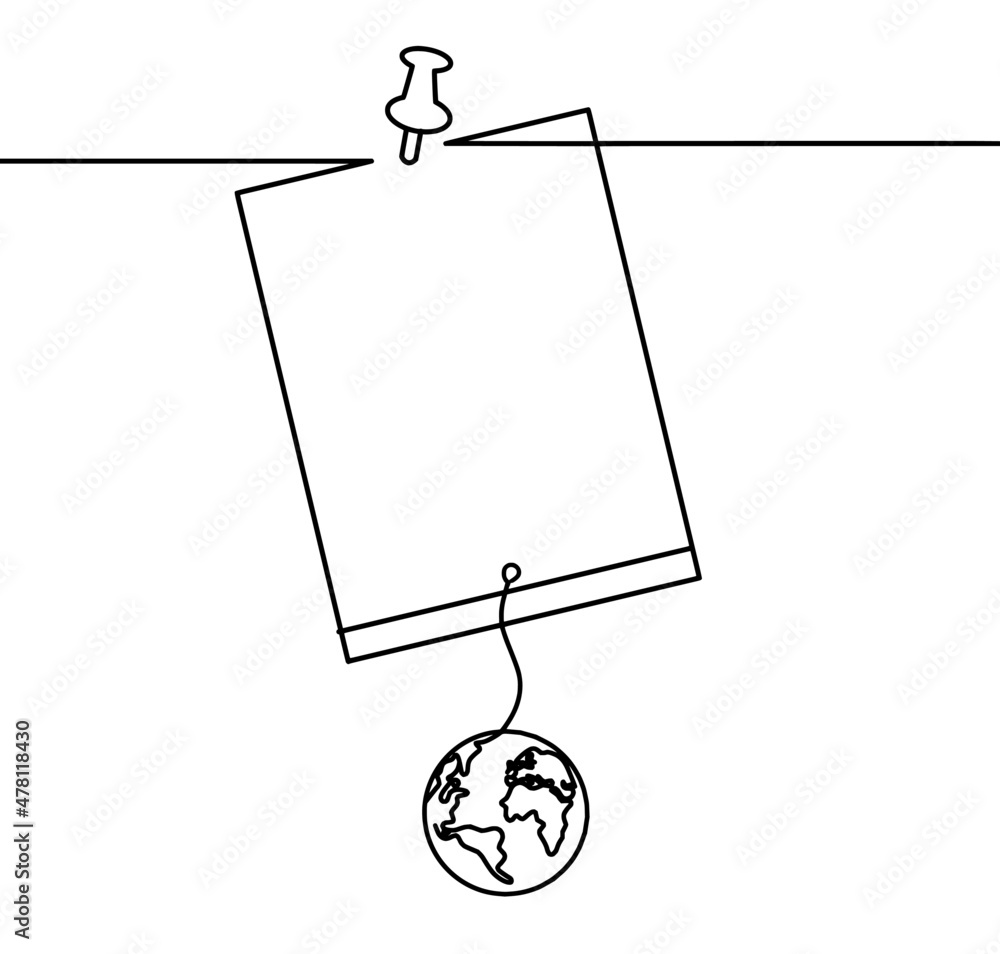 Fototapeta premium Abstract paper as line drawing on white background. Vector
