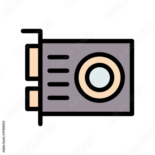 Grafic Card Line Filled Vector Icon Design