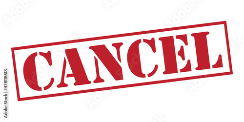 CANCEL Vector stamp. White isolated