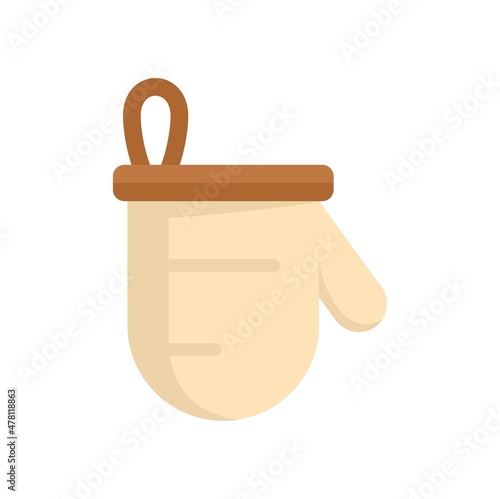 Sauna glove icon flat isolated vector