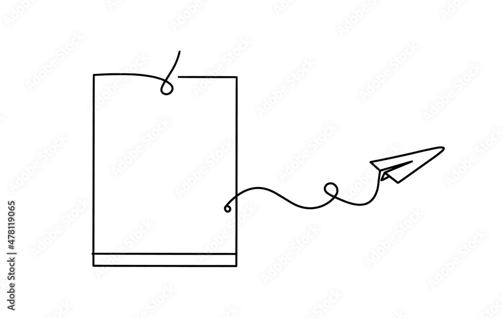 Naklejka premium Abstract paper as line drawing on white background. Vector
