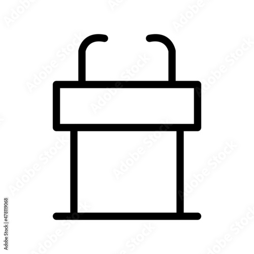 Tribune Line Vector Icon Design