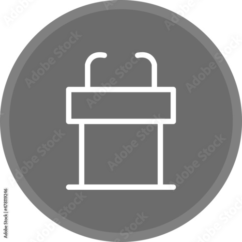 Tribune Line Circle Grey Vector Icon Design