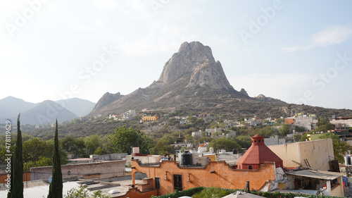 Saint Sebastians Tempel and Church of Peña de Bernal City in Querétaro state of central Mexico. photo