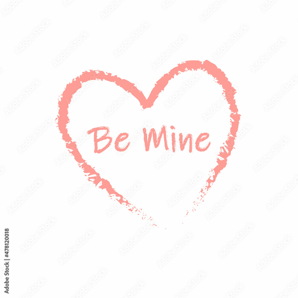 Be Mine isolated. Valentines day. Vector illustration