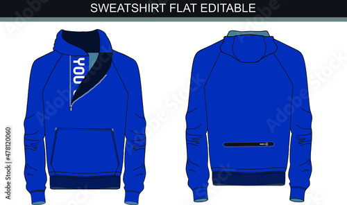 Man sweatshirt with zipper vector illustration