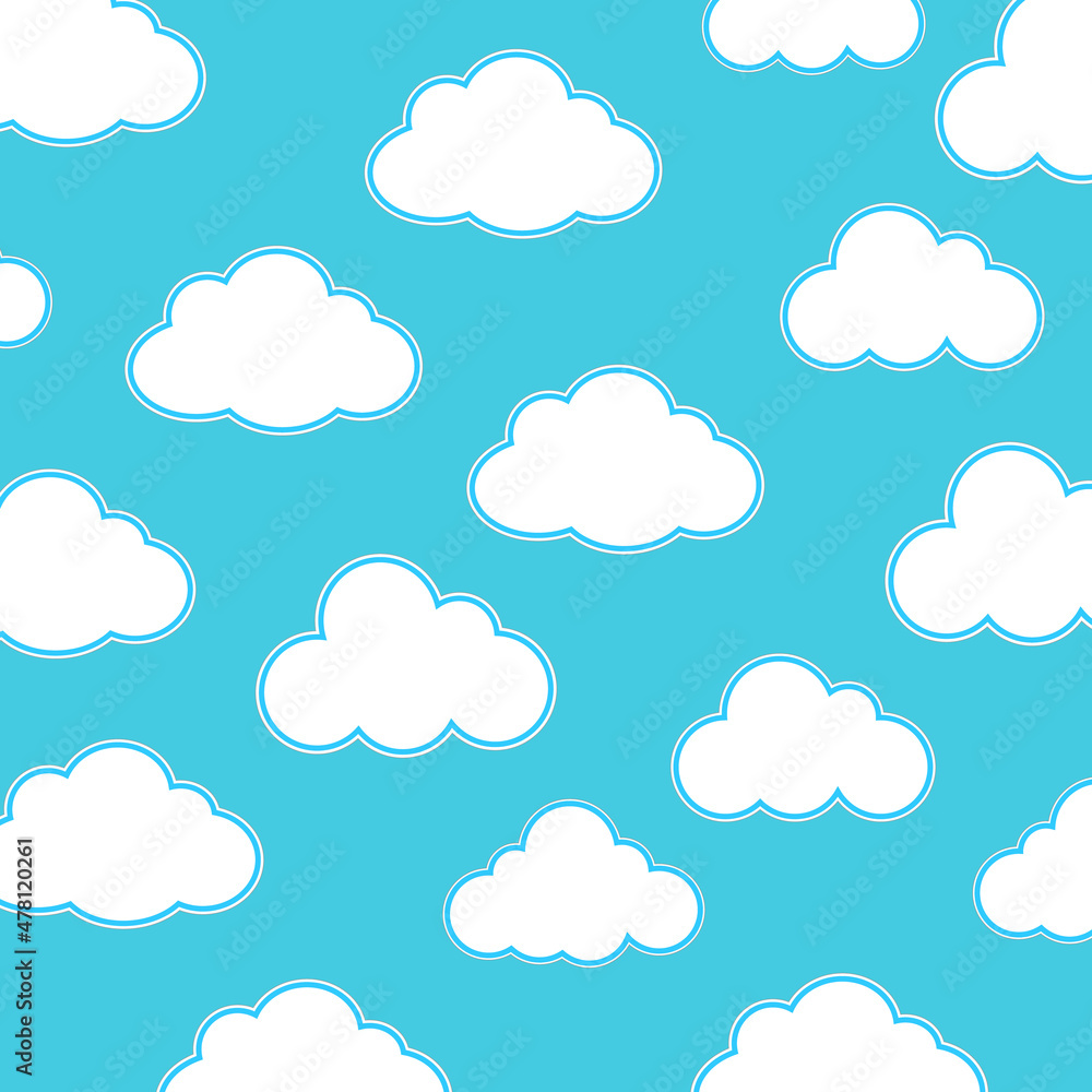 White clouds on a blue background