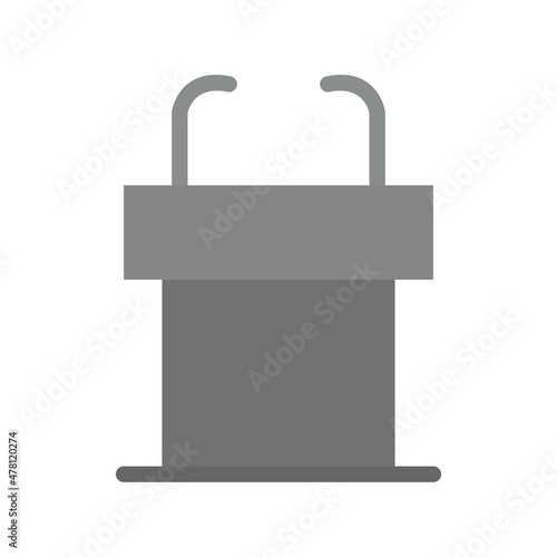 Tribune Flat Grey Scale Vector Icon Design
