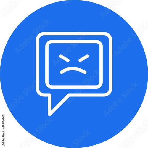 Angry Line circle Vector Icon Design