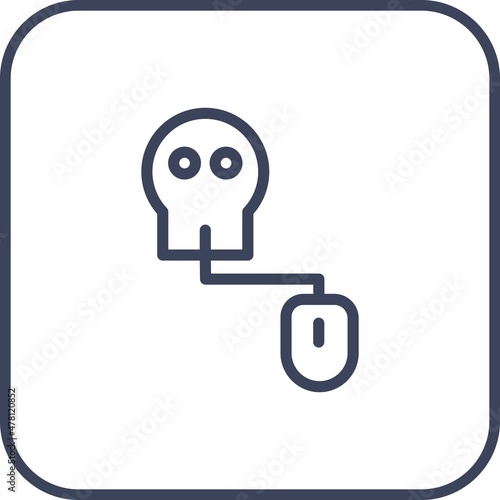 Cyberbullying Line Round Corner Vector Icon Design