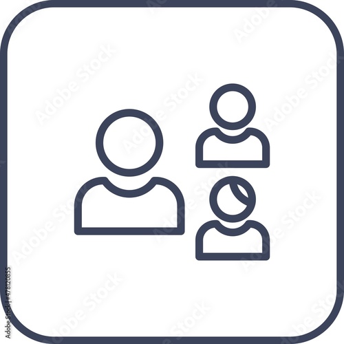 Family Line Round Corner Vector Icon Design